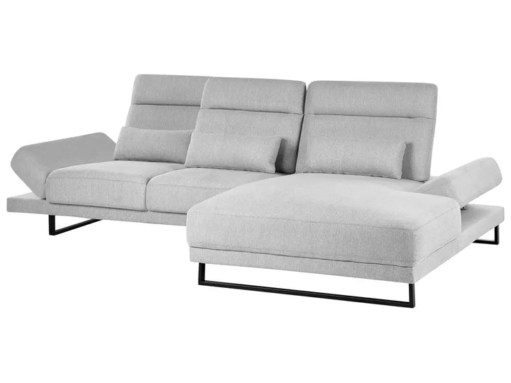 Corner Sofa 4 Seater Fabric Light Grey Left Hand Ninja