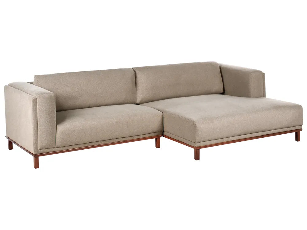 Corner Sofa 4 Seater Fabric Taupe Left Hand Josanna