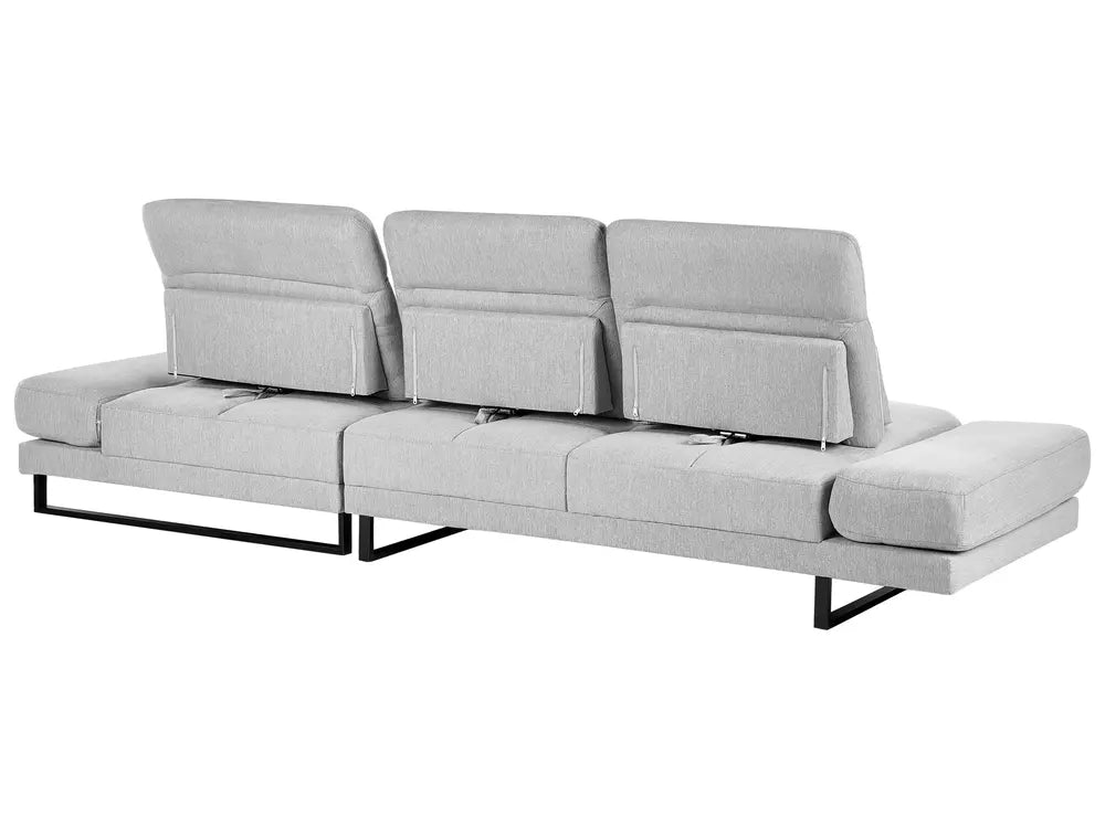 Corner Sofa 4 Seater Fabric Light Grey Left Hand Ninja