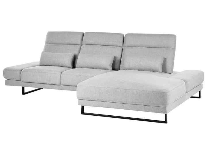 Corner Sofa 4 Seater Fabric Light Grey Left Hand Ninja