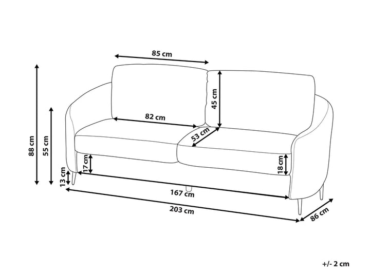 Sofa 3 Seater Boucle White Deondry