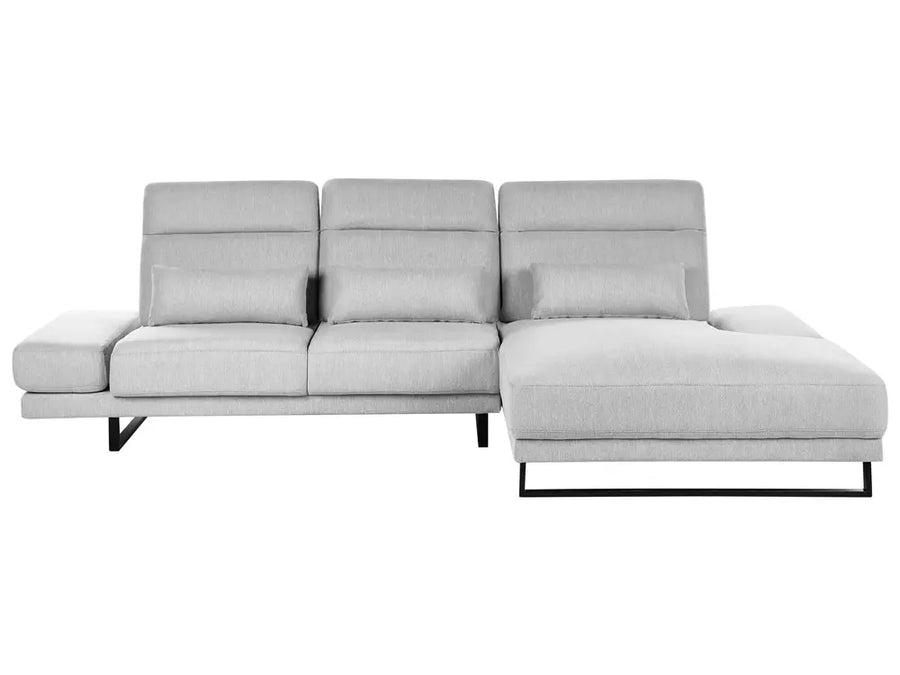 Gray sectional sofa on a white background