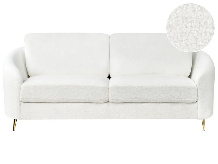 Sofa 3 Seater Boucle White Deondry