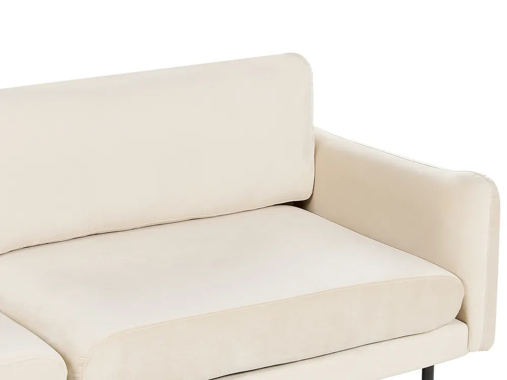 Sofa 3 Seater Velvet Light Beige Praylow
