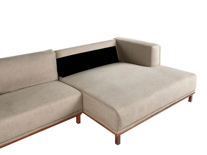 Corner Sofa 4 Seater Fabric Taupe Left Hand Josanna