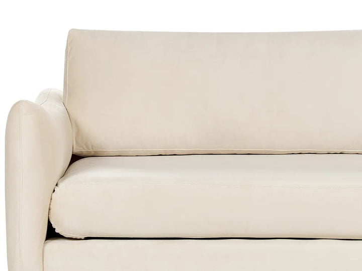 Sofa 3 Seater Velvet Light Beige Praylow