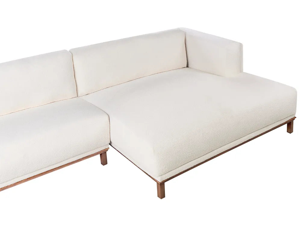 Corner Sofa 4 Seater Boucle Off-White Left Hand Josanna