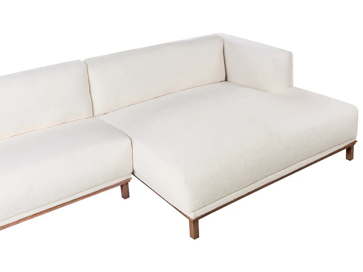 Corner Sofa 4 Seater Boucle Off-White Left Hand Josanna
