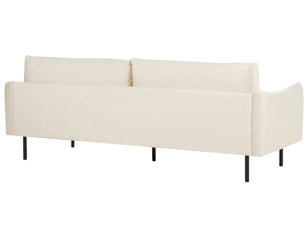 Sofa 3 Seater Velvet Light Beige Praylow