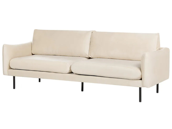Sofa 3 Seater Velvet Light Beige Praylow