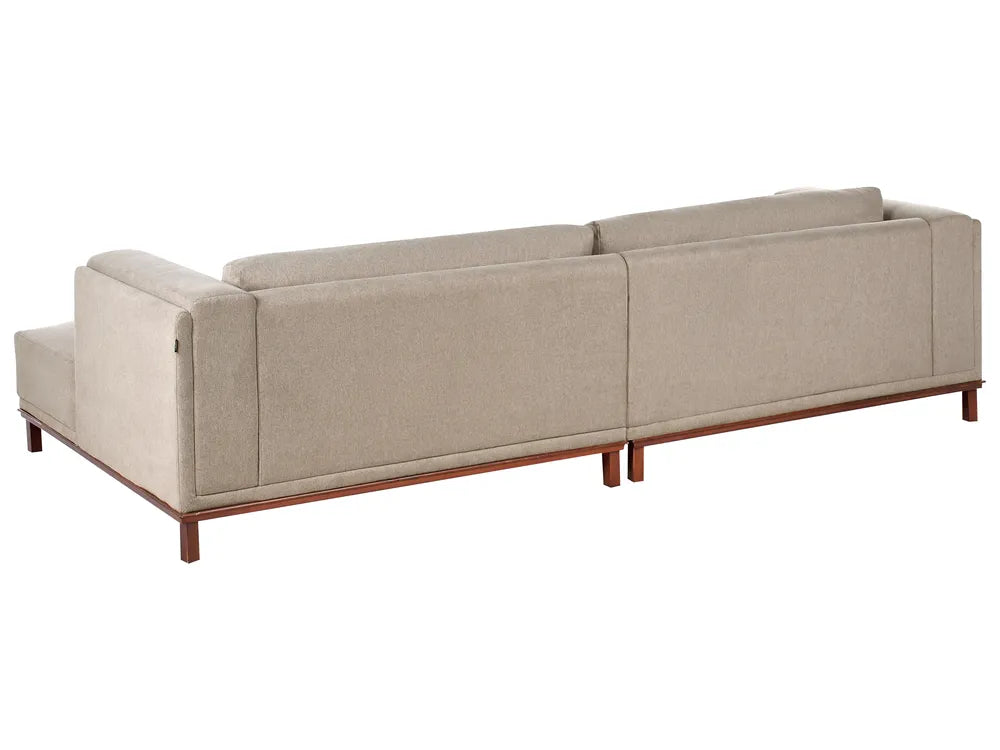 Corner Sofa 4 Seater Fabric Taupe Left Hand Josanna