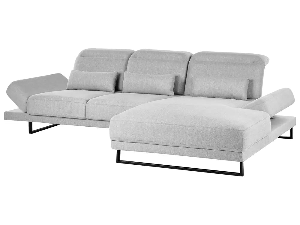 Corner Sofa 4 Seater Fabric Light Grey Left Hand Ninja