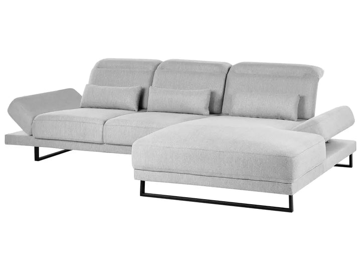 Corner Sofa 4 Seater Fabric Light Grey Left Hand Ninja
