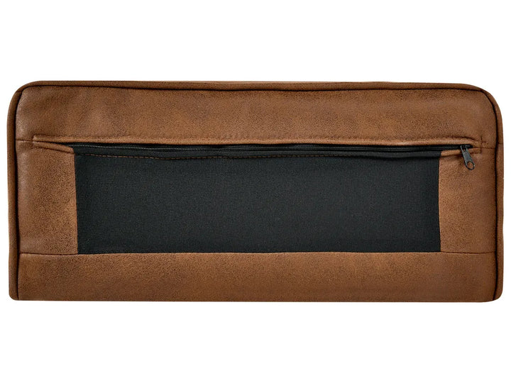 Sofa Bed 3 Seater Faux Leather Golden Brown Kaveri