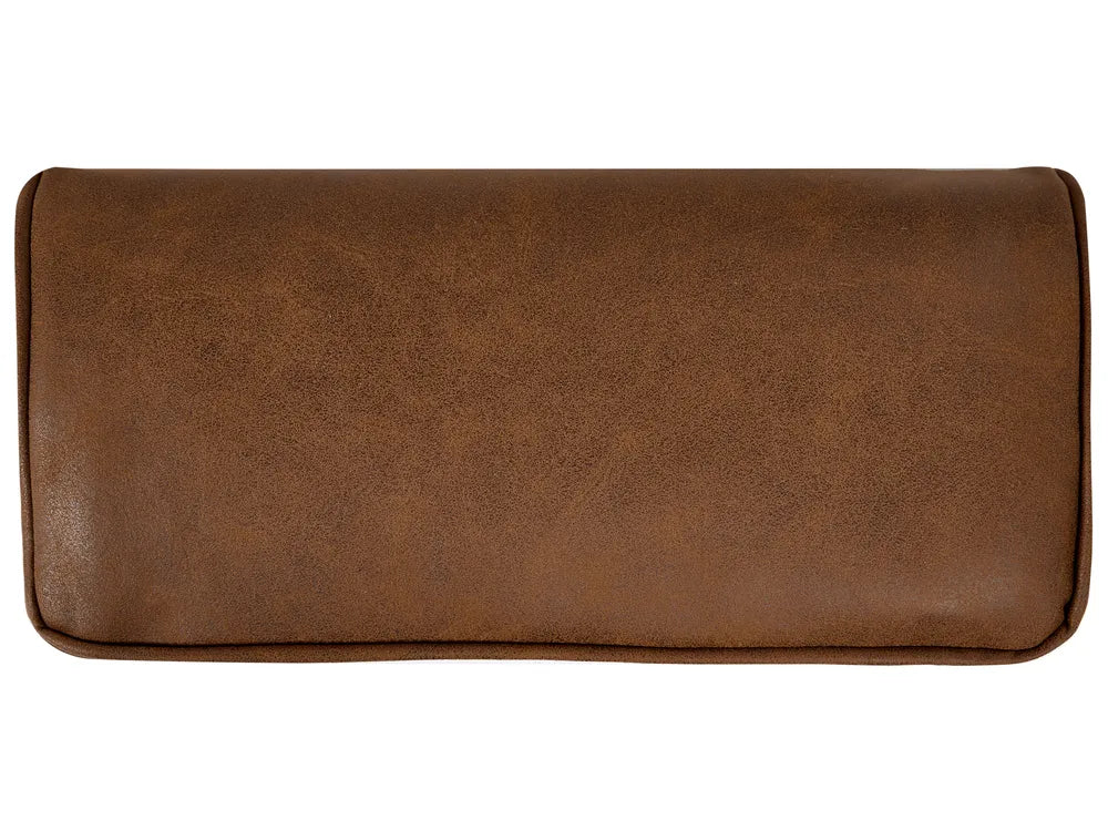 Sofa Bed 3 Seater Faux Leather Golden Brown Kaveri