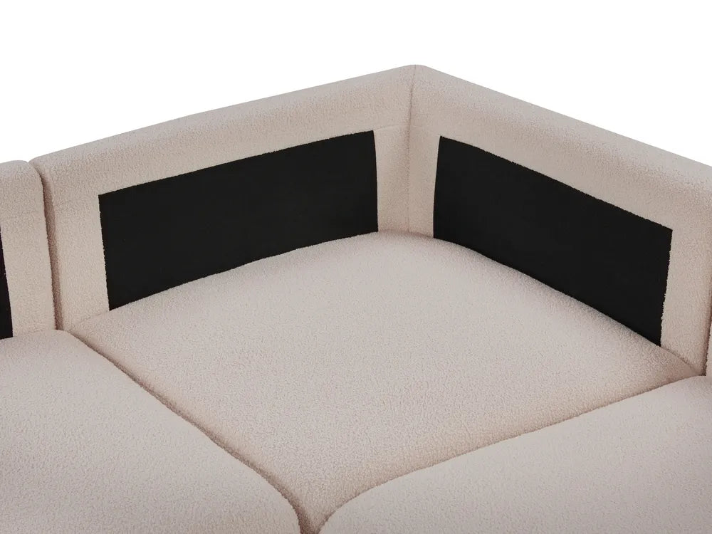 Modular Corner Sofa 5 Seater Boucle Beige Left Hand Regeani