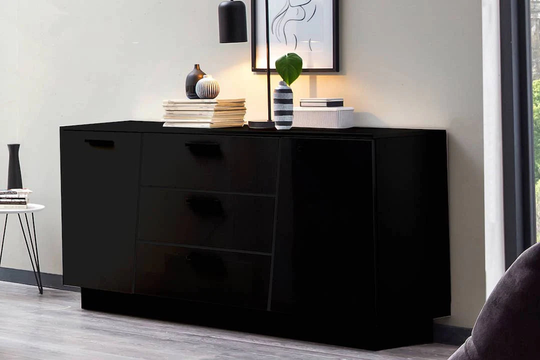 Sideboard Cabinet Black Emira 84