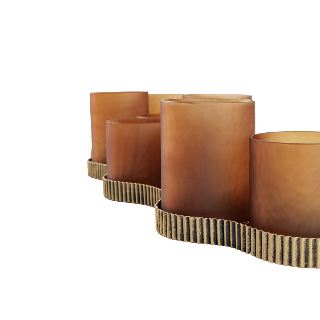 Libra Belvedere Aged Gold 9 Light Candle Holder