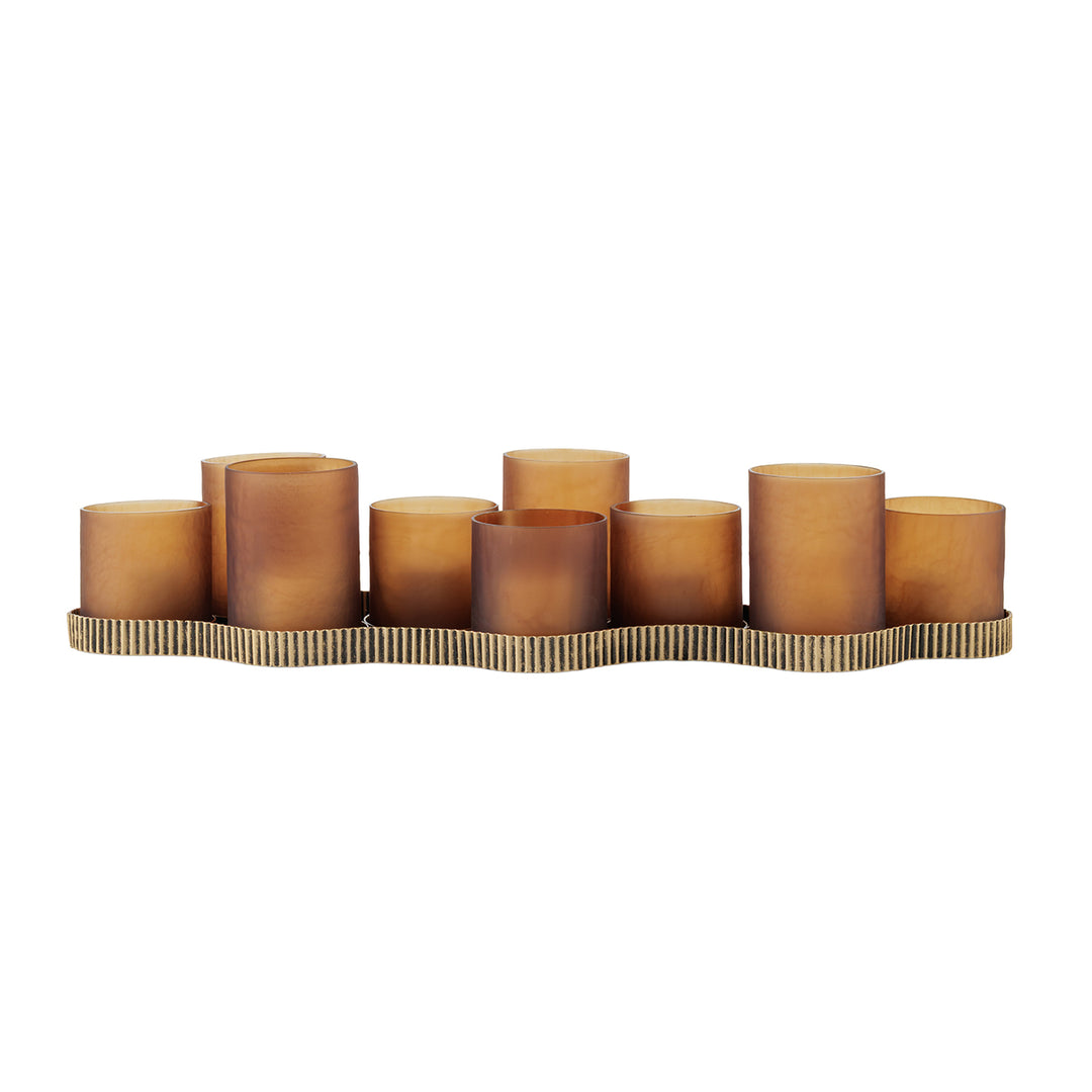 Libra Belvedere Aged Gold 9 Light Candle Holder