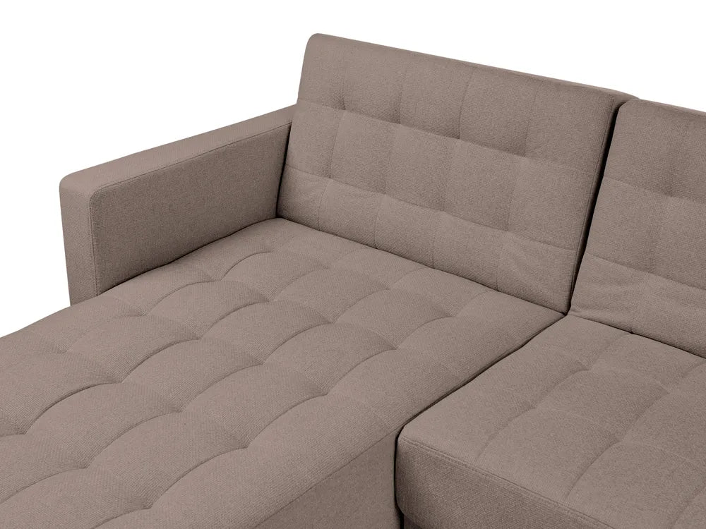 Modular U-Shape Sofa Bed 5 Seater Fabric Taupe Denby