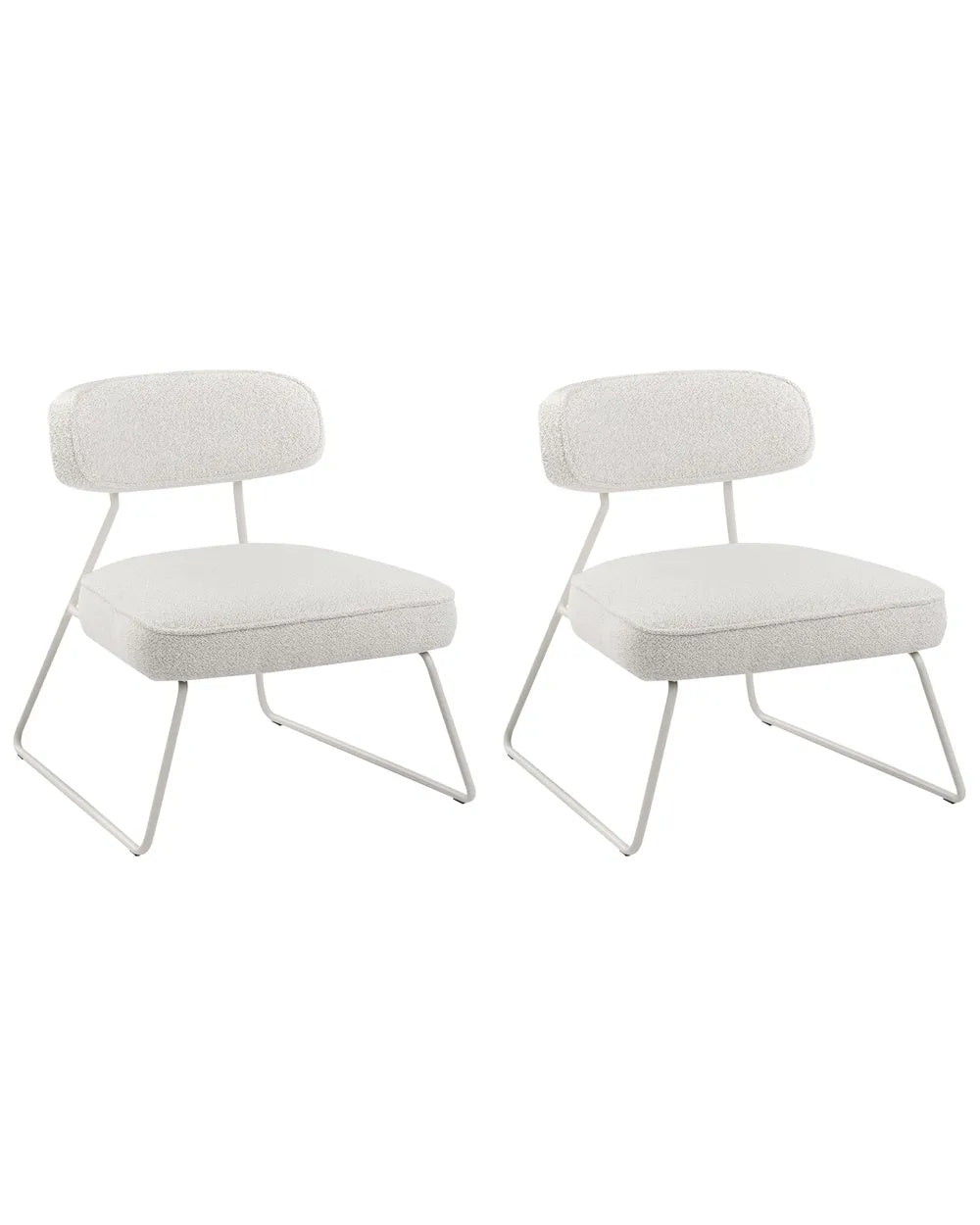 Set of 2 Armchairs Fabric Off-White Marzi