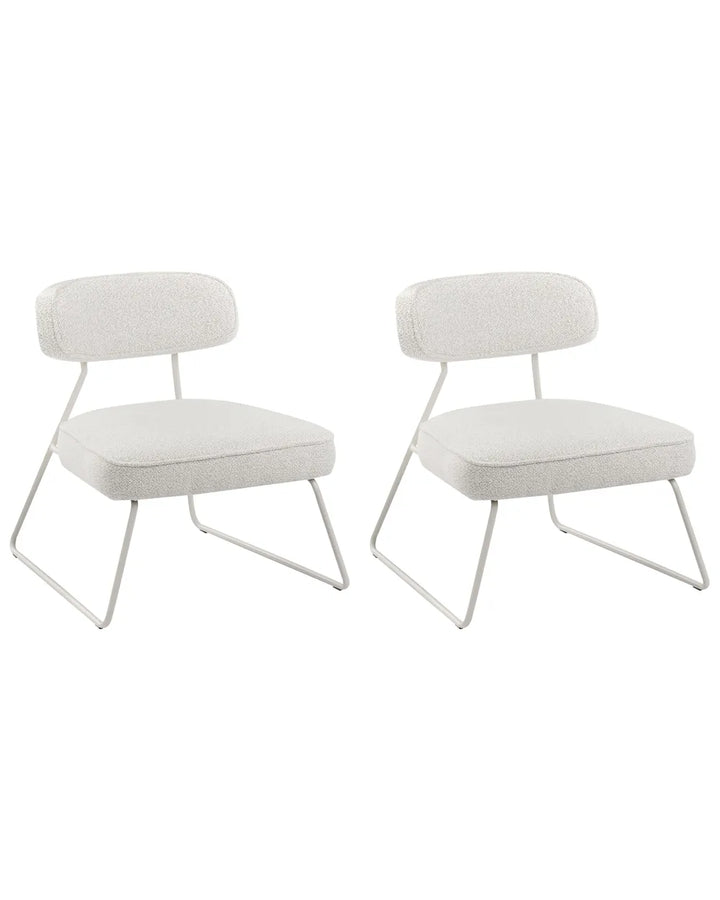 Set of 2 Armchairs Fabric Off-White Marzi