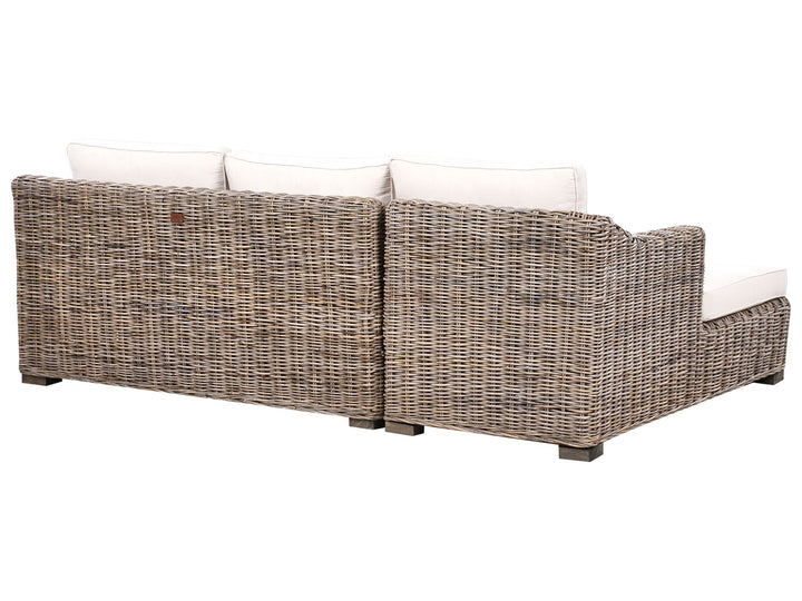 Valletri Garden Corner Sofa 3 Seater Right Hand Rattan Grey