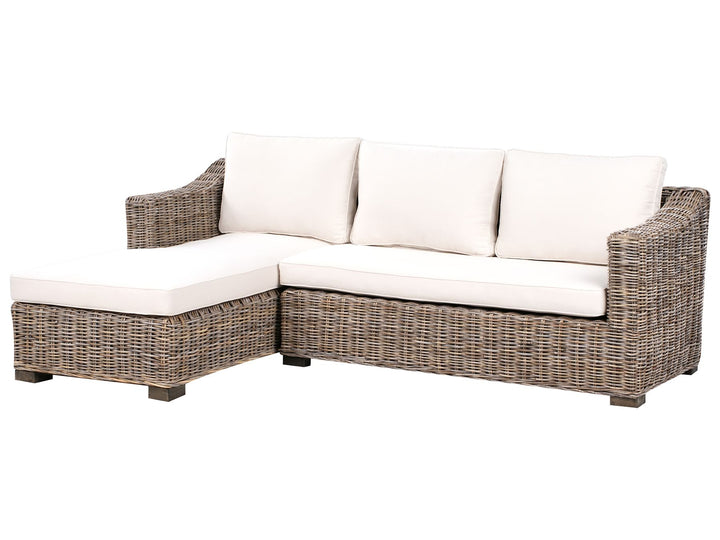 Valletri Garden Corner Sofa 3 Seater Right Hand Rattan Grey