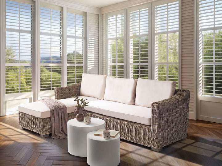Valletri Garden Corner Sofa 3 Seater Right Hand Rattan Grey