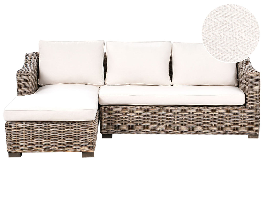 Valletri Garden Corner Sofa 3 Seater Right Hand Rattan Grey