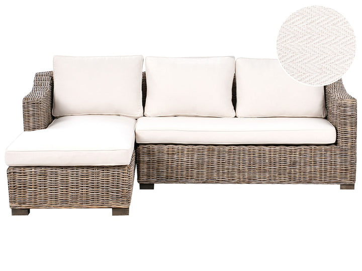Valletri Garden Corner Sofa 3 Seater Right Hand Rattan Grey