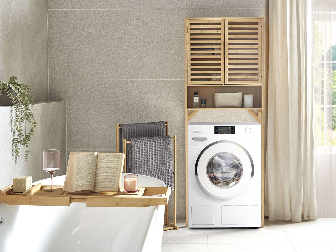 Bathroom Cabinet Bamboo Wood 63 cm Light Brown Okarche