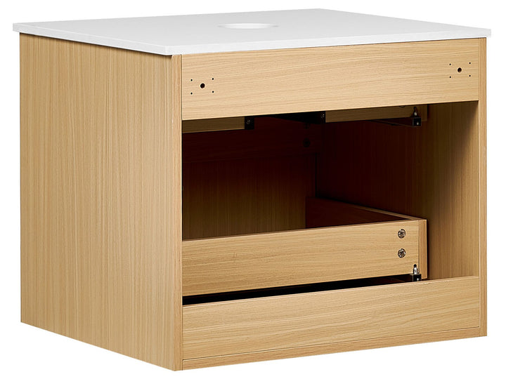 Wall Mounted Washbasin Cabinet 60 cm Light Brown Bexti