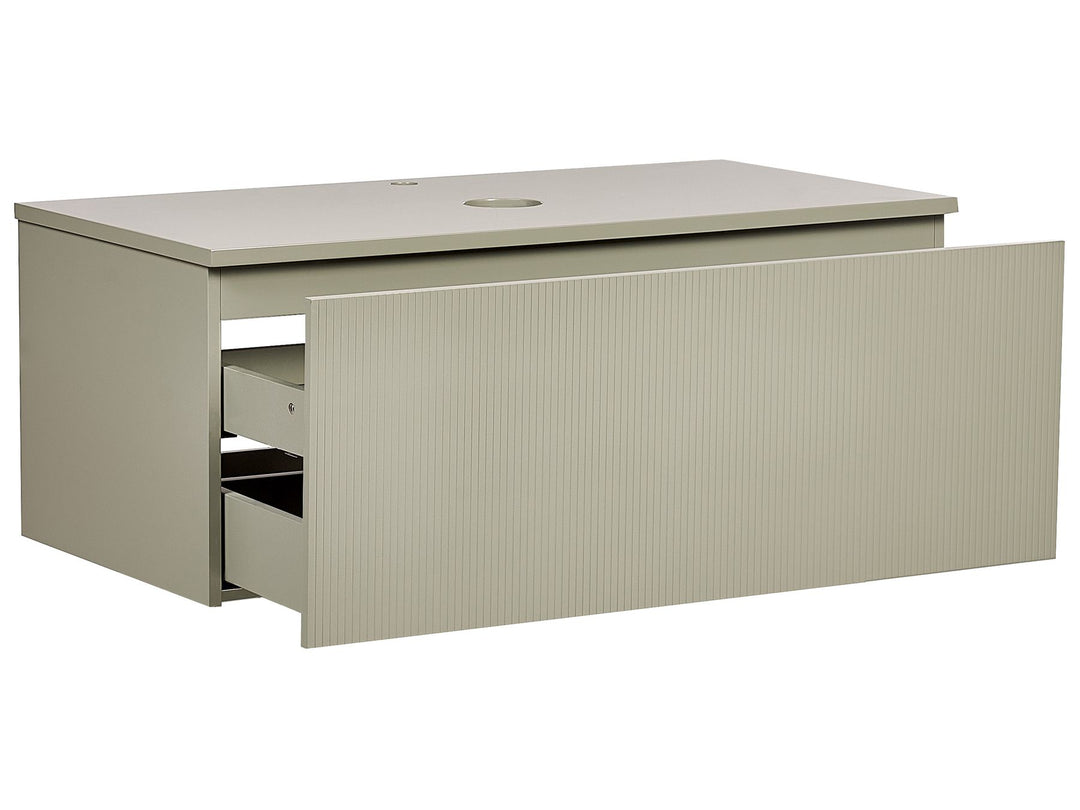Wall Mounted Washbasin Cabinet 100 cm Light Green Alzira