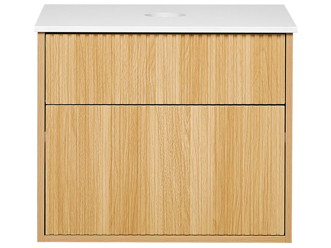 Wall Mounted Washbasin Cabinet 60 cm Light Brown Bexti