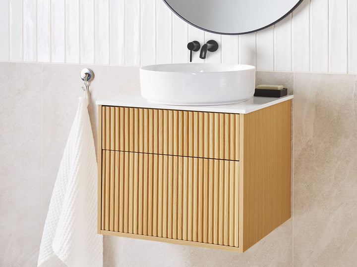 Wall Mounted Washbasin Cabinet 60 cm Light Brown Bexti