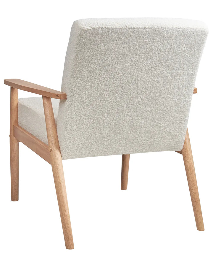 Armchair Boucle Light Brown/ White Hertford