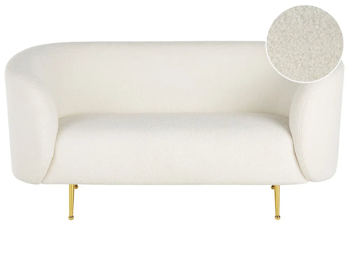 Sofa 2 Seater Boucle White Liora