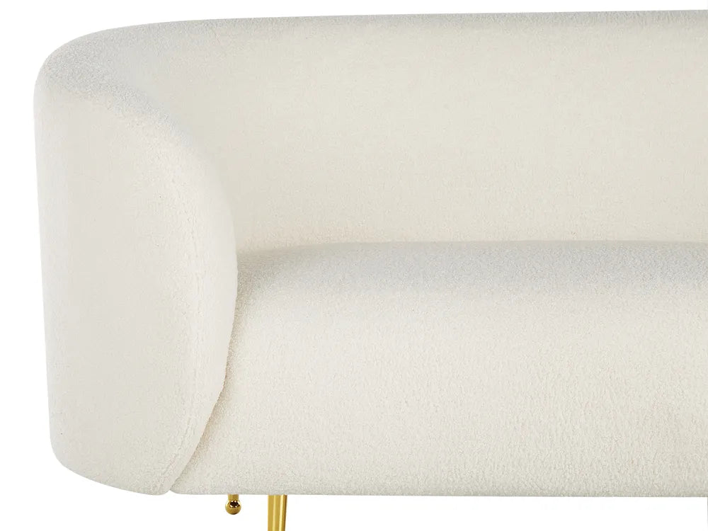 Sofa 2 Seater Boucle White Liora