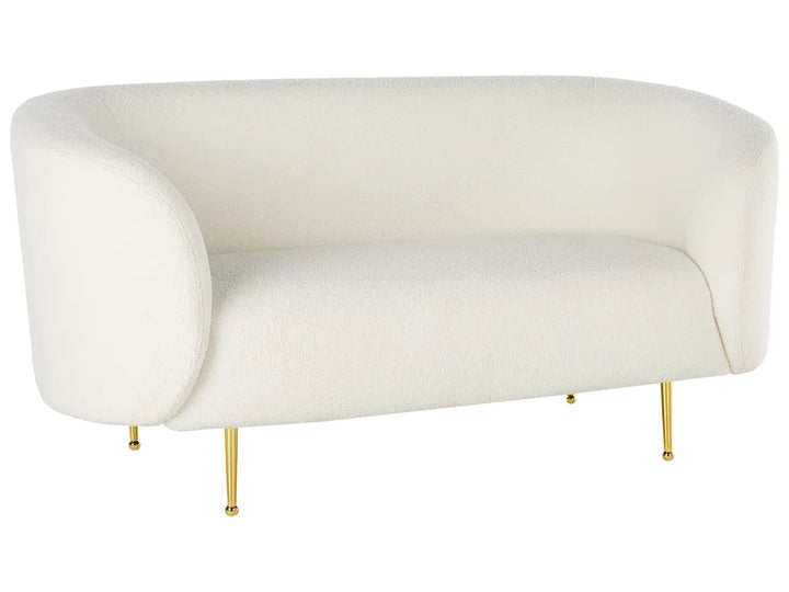 Sofa 2 Seater Boucle White Liora
