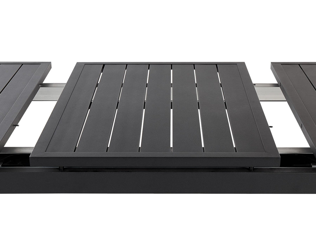Valcanetto Extending Garden Dining Table 180/240 cm 90 cm Metal Black
