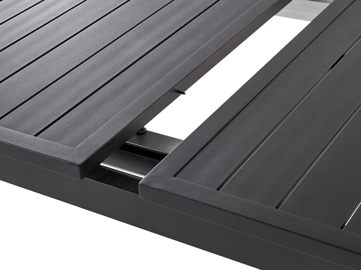 Valcanetto Extending Garden Dining Table 180/240 cm 90 cm Metal Black