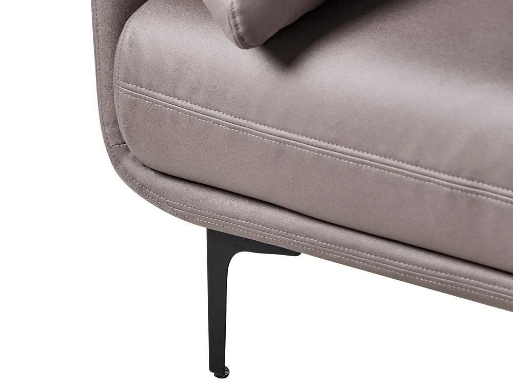 Sofa 3 Seater Faux Leather Brown Yazgur