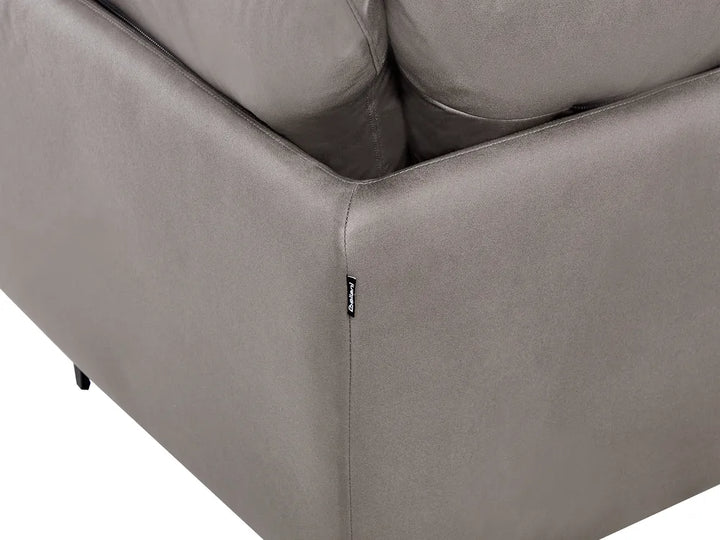 Sofa 3 Seater Faux Leather Brown Yazgur