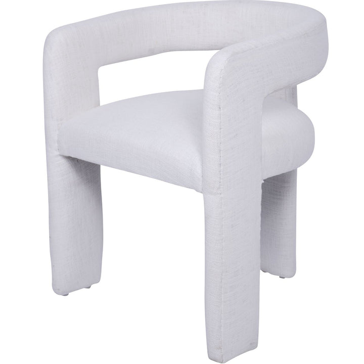 White chair with a modern design on a white background