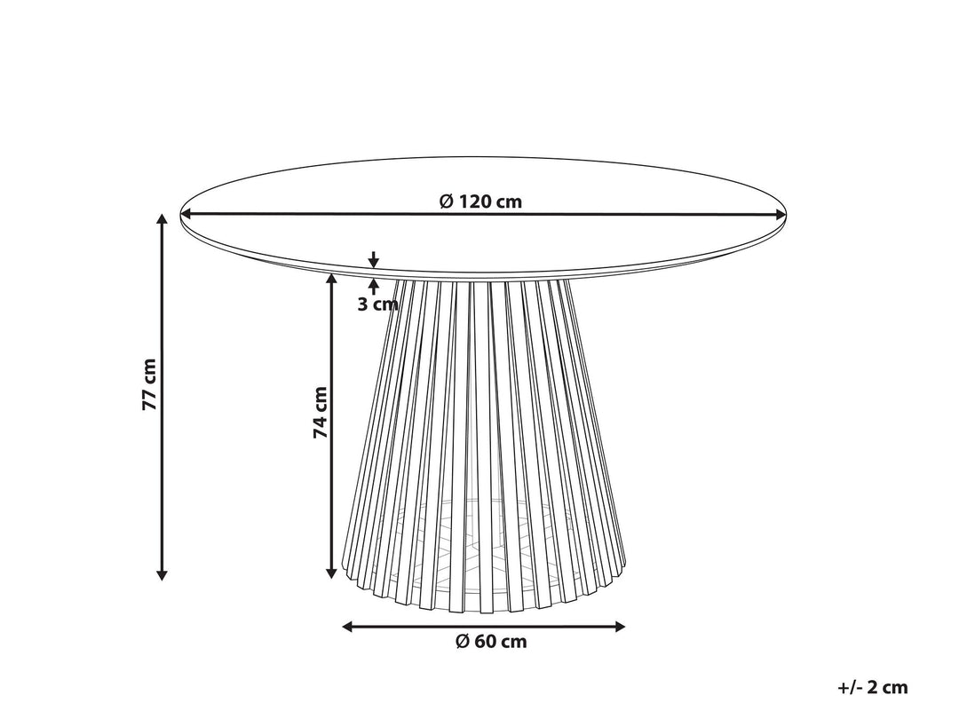 Round Acacia Wood Dining Table ⌀ 120 cm Dark Mesilla