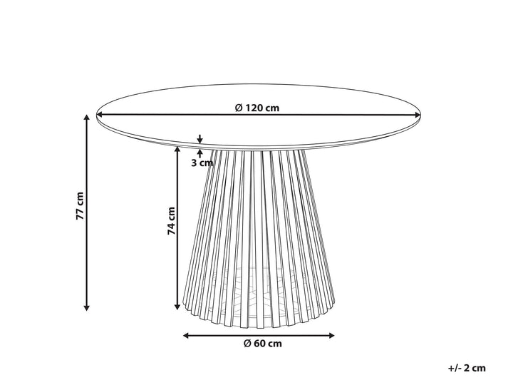 Round Acacia Wood Dining Table ⌀ 120 cm Dark Mesilla