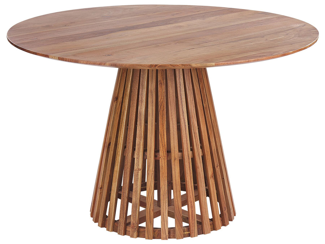 Round Acacia Wood Dining Table ⌀ 120 cm Dark Mesilla