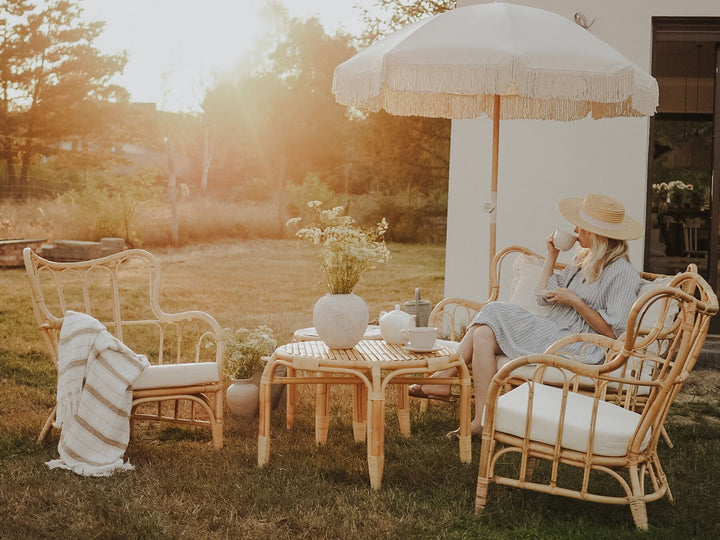 Brindisi Garden Lounge Set with Table 4 Seater Rattan Natural