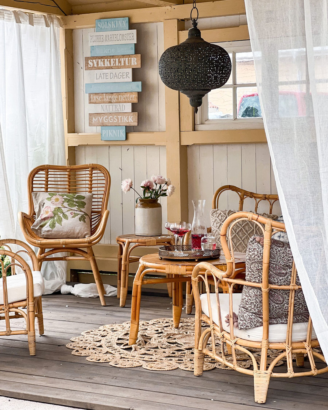 Brindisi Garden Lounge Set with Table 4 Seater Rattan Natural